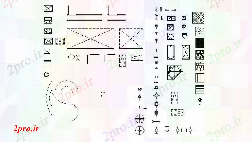 دانلود نقشه بلوک ، آرام ، نماد  کتابخانه خانگی   اتوکد (کد105283)