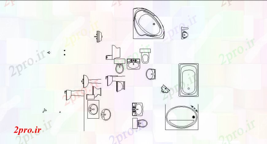 دانلود نقشه بلوک های بهداشتی انبار و گره از هدف کلی لوله کشی بلوک دو بعدی   (کد105301)