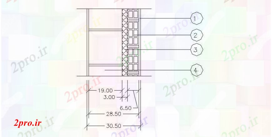 دانلود نقشه طراحی جزئیات ساختار دیوار بلوک عایق سوراخ سرامیک  ساختار سازنده طراحی جزئیات  (کد105310)