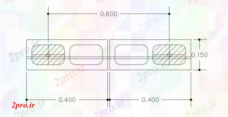 دانلود نقشه طراحی جزئیات ساختار دیوار تقویت بلوک بتن ساختار  (کد105312)