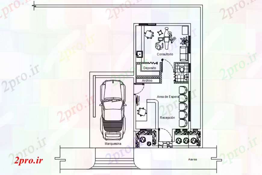 دانلود نقشه بیمارستان -  درمانگاه -  کلینیک طرحی طبقه از کلینیک  دندانپزشکی   (کد105325)