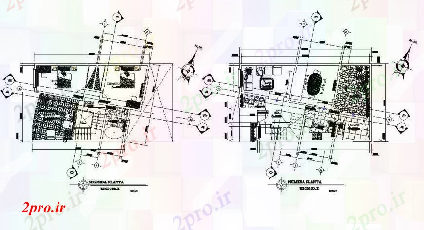 دانلود نقشه مسکونی ، ویلایی ، آپارتمان طبقه چند طرحی معماری ویلا 8 در 12 متر (کد105339)