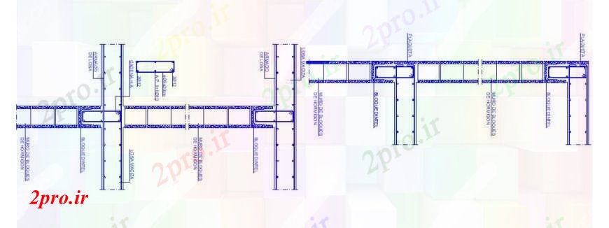 دانلود نقشه جزئیات پله و راه پله  جامد دیوار دال بتنی ساختار سازنده جزئیات طراحی   (کد105373)
