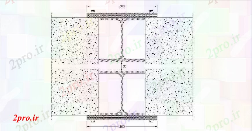 دانلود نقشه جزئیات پله و راه پله  اتصال بلوک های دو سیمان با ستون فلزی جزئیات طراحی   (کد105375)