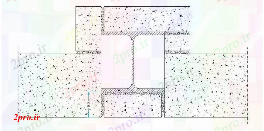 دانلود نقشه طراحی جزئیات ساختار جزئیات ساختار اتصال بلوک های سیمانی دو با فلز  ستون طراحی جزئیات  (کد105376)