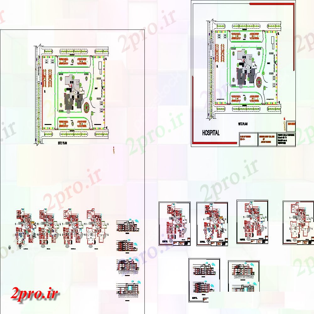 دانلود نقشه بیمارستان - درمانگاه - کلینیک طرحی طبقه مرکز بهداشت 71 در 72 متر (کد105416)