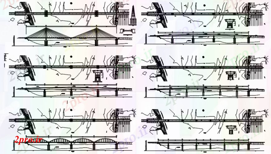 دانلود نقشه جزئیات ساخت پل طراحی پل و نما (کد105434)