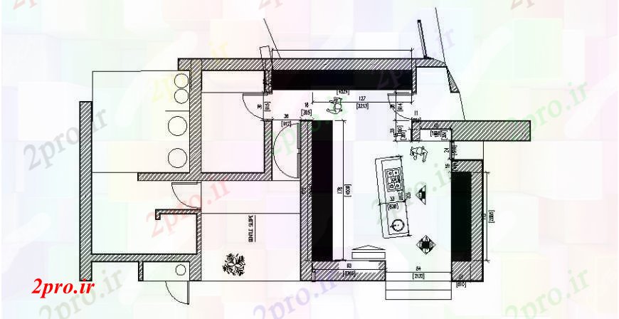 دانلود نقشه آشپزخانه طراحی آشپزخانه و ساختار جزئیات برای خانه (کد105456)