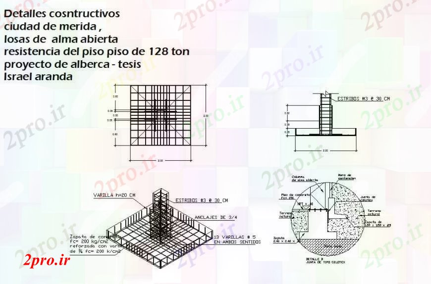 دانلود نقشه طراحی جزئیات ساختار بنیاد ساختار  جزئیات ساخت و ساز (کد105461)