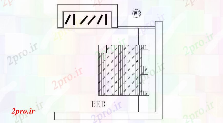 دانلود نقشه حمام مستر نقشه های دو بعدی  طرحی در منطقه اتاق خواب  چیدمان اتوکد (کد105532)