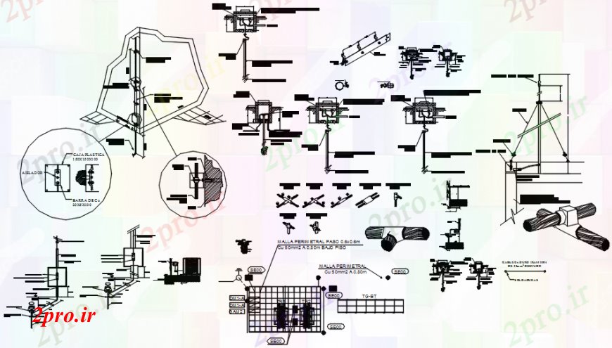 دانلود نقشه اتوماسیون و نقشه های برق دیدگاه های مختلف نصب و راه اندازی کابل برق (کد105541)