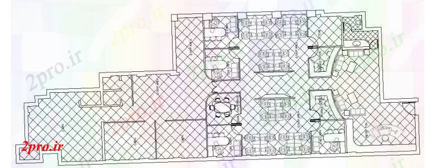 دانلود نقشه هتل - رستوران - اقامتگاه قدیمی رستوران ناهار خوری طرحی معماری طرح 12 در 33 متر (کد105564)