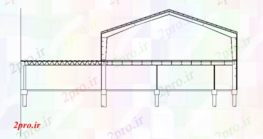 دانلود نقشه جزئیات ساخت و ساز طراحی جزئیات از پشت بام بالادست   اتوکد (کد105597)