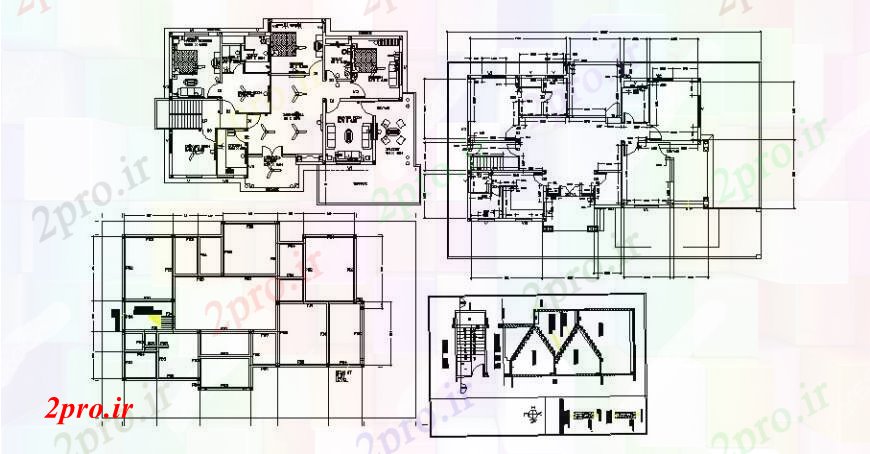 دانلود نقشه مسکونی  ، ویلایی ، آپارتمان  طرحی بنیاد، طرحی سقف، طرحی جلد و  ساخت و ساز طراحی جزئیات (کد105601)