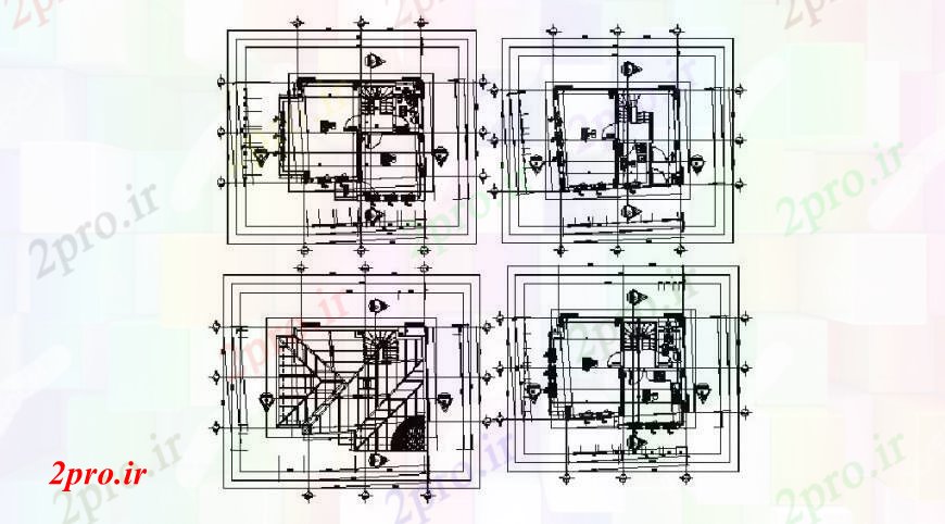 دانلود نقشه جزئیات پله و راه پله راه پله از طرحی خانه، بخش و ساختار خودکار 43 در 108 متر (کد105648)