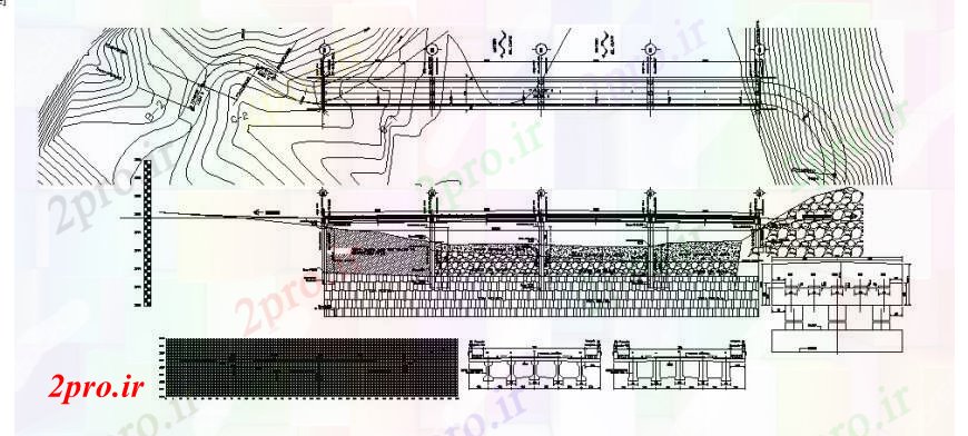 دانلود نقشه جزئیات ساخت پل بخش پل بتنی، طرحی و ساخت و ساز (کد105678)