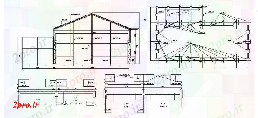 دانلود نقشه مسکونی  ، ویلایی ، آپارتمان  بخش سازنده خانه، طرحی پایه و اساس و جزئیات ساختار (کد105691)