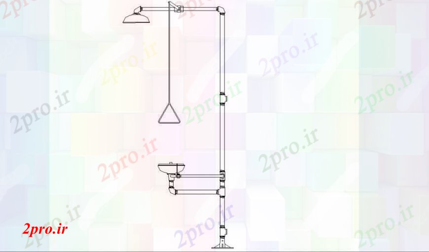 دانلود نقشه جزئیات لوله کشی خیس دوش بخش  (کد105757)