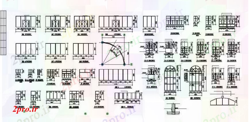 دانلود نقشه جزئیات طراحی در و پنجره  درب و پنجره های قدرت و جزئیات نصب و راه اندازی برای آپارتمان   ساخت و ساز (کد105778)