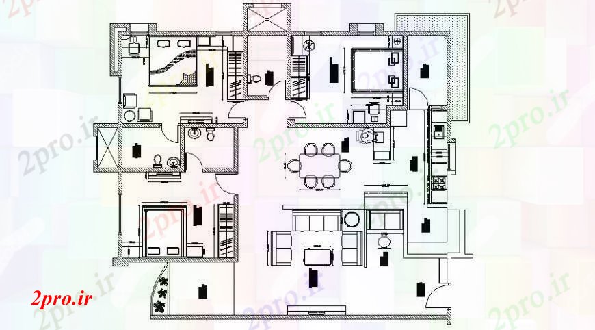 دانلود نقشه مسکونی  ، ویلایی ، آپارتمان   معماری طرحی مسکن (کد105812)