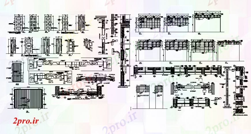 دانلود نقشه جزئیات طراحی در و پنجره  قدرت درب و جزئیات مقطعی  دو بعدی    اتوکد (کد105891)