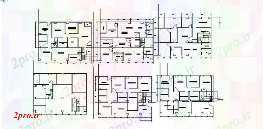 دانلود نقشه مسکونی  ، ویلایی ، آپارتمان  چند خانواده طبقه آپارتمان    (کد105903)