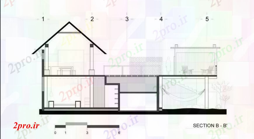 دانلود نقشه مسکونی  ، ویلایی ، آپارتمان  نمای اصلی جزئیات طراحی مقطعی از کلبه های مسکونی خانه  JPG (کد105920)