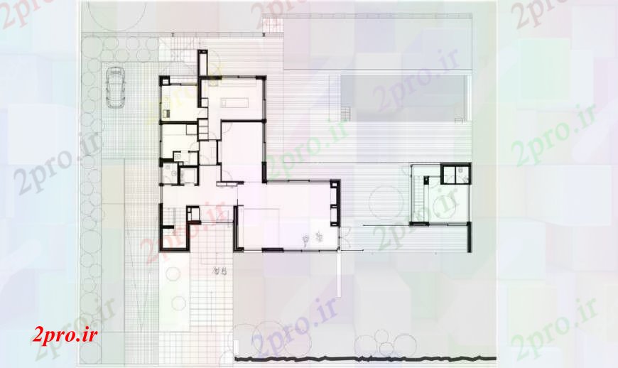 دانلود نقشه مسکونی  ، ویلایی ، آپارتمان  یک خانواده طراحی خانه مسکونی  JPG (کد105968)