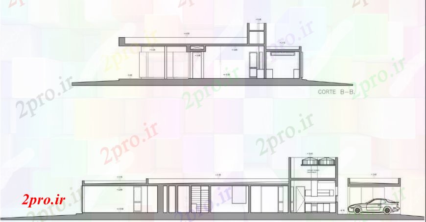 دانلود نقشه مسکونی  ، ویلایی ، آپارتمان  جلو و جزئیات طراحی تماس مقطعی از یک خانواده خانه  JPG (کد105975)