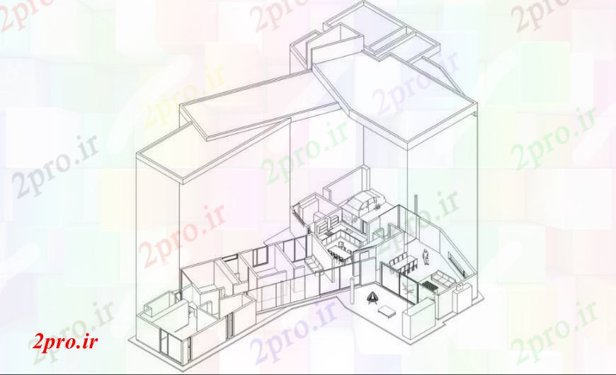 دانلود نقشه مسکونی  ، ویلایی ، آپارتمان  ایزومتریک جزئیات مدل طراحی از خانه مسکونی  JPG (کد105977)