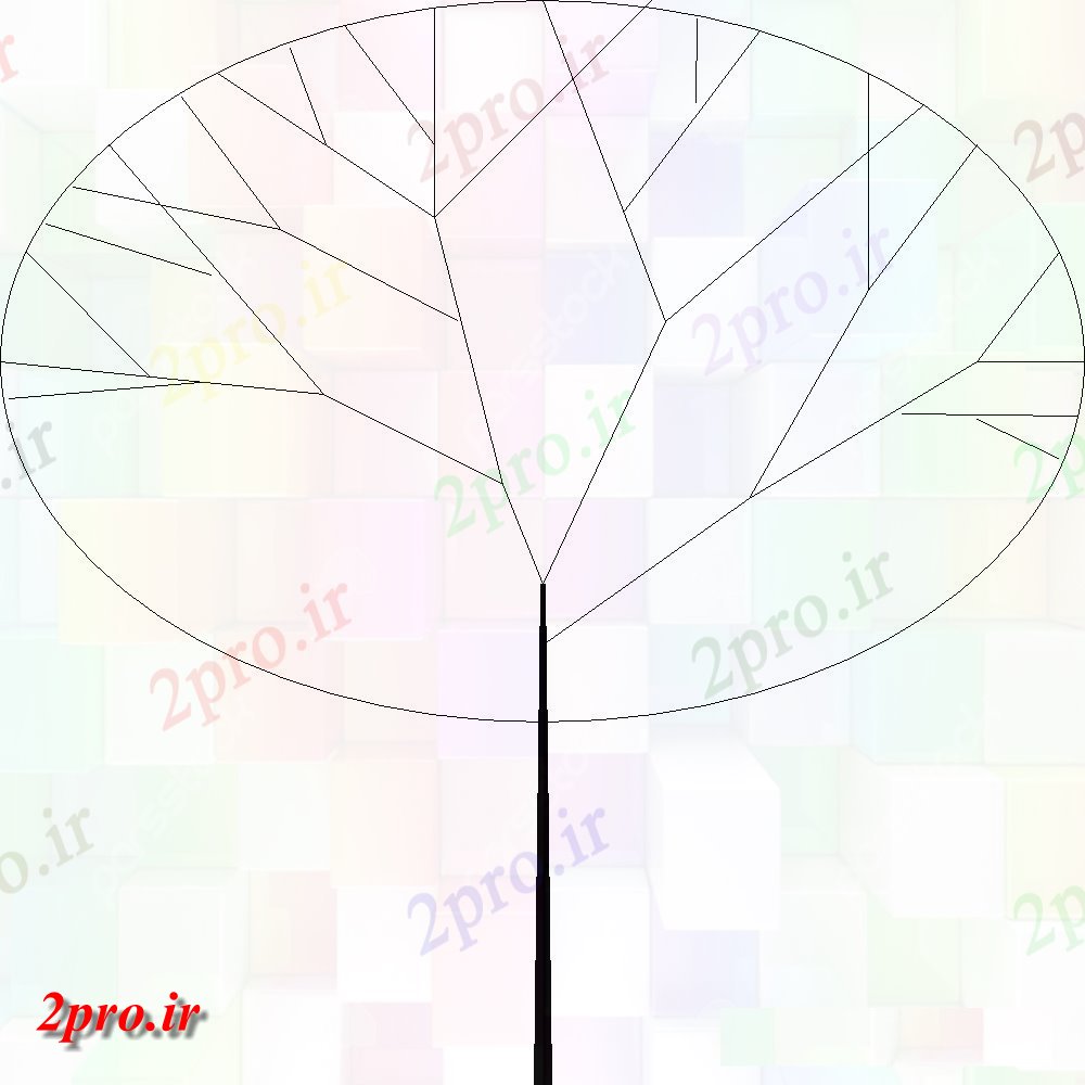 دانلود نقشه درختان و گیاهان طرحی بلوک درخت (کد105987)