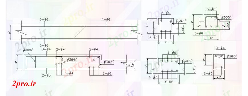 دانلود نقشه طراحی جزئیات ساختار ستون خانه و بخش پرتو و ساختار جزئیات (کد106017)