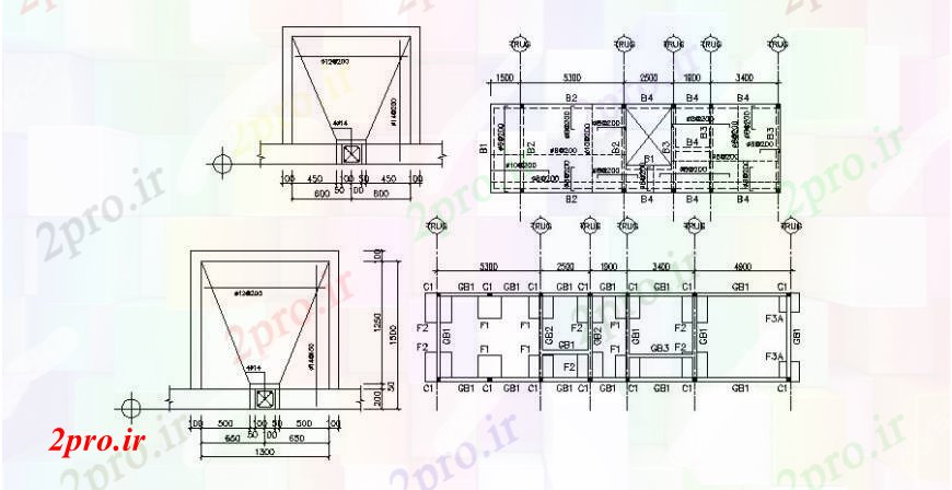 دانلود نقشه طراحی جزئیات ساختار آرون جزئیات ساختار خانه پایه و اساس با  ستون (کد106034)