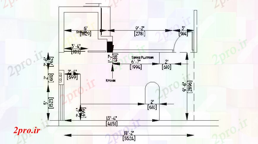 دانلود نقشه آشپزخانه طرحی آشپزخانه (کد106043)