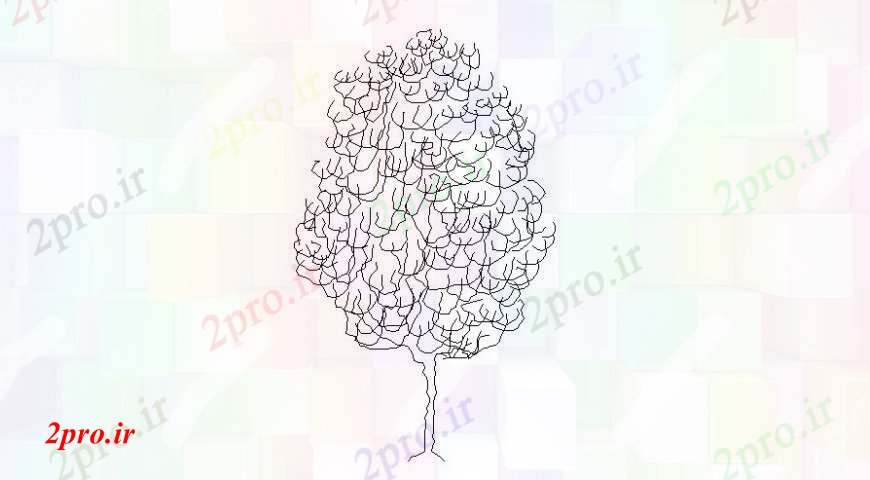دانلود نقشه درختان و گیاهان درخت با شاخه  (کد106080)
