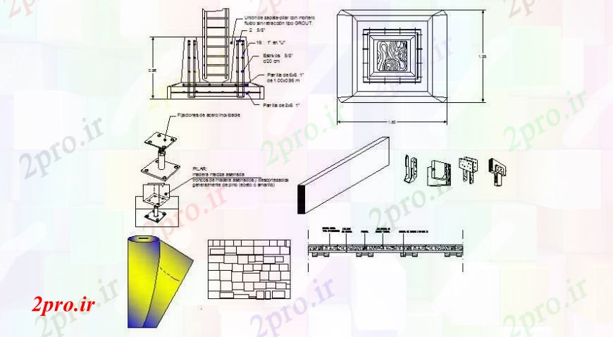 دانلود نقشه طراحی جزئیات ساختار  جزئیات ساختار (کد106089)