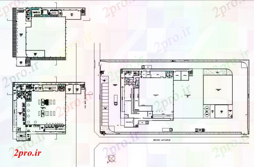 دانلود نقشه ساختمان اداری - تجاری - صنعتی دفتر بالای صفحه طرحی معماری جزئیات 31 در 38 متر (کد106092)