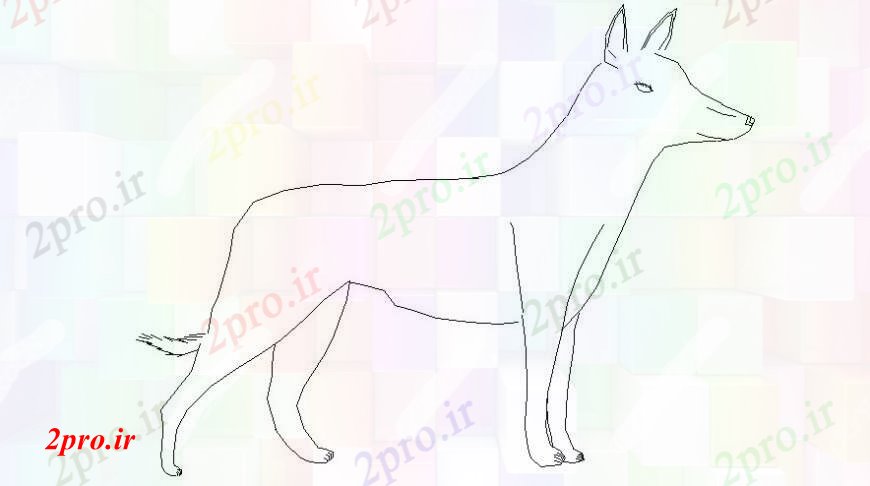دانلود نقشه بلوک حیوانات به طرف روباه (کد106099)