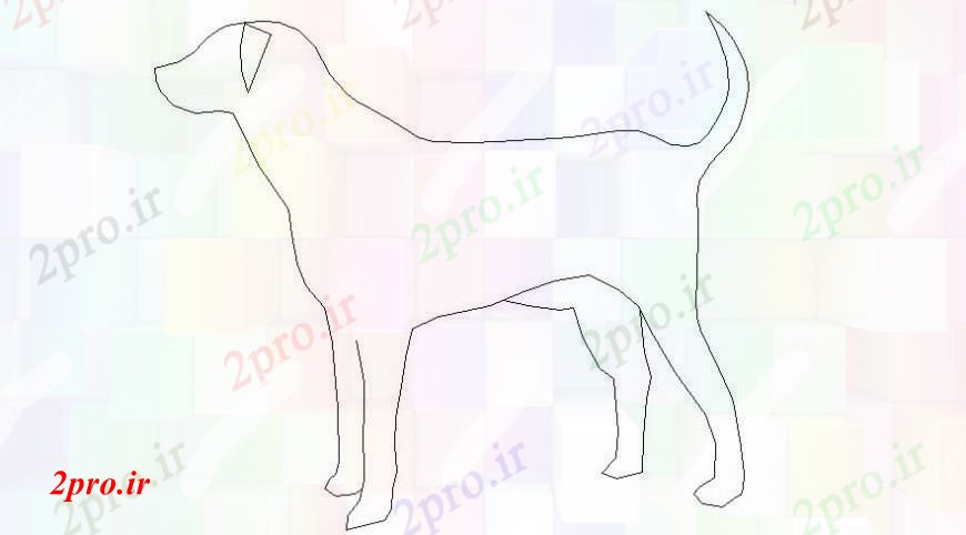 دانلود نقشه بلوک حیوانات نمای جانبی سگ (کد106116)