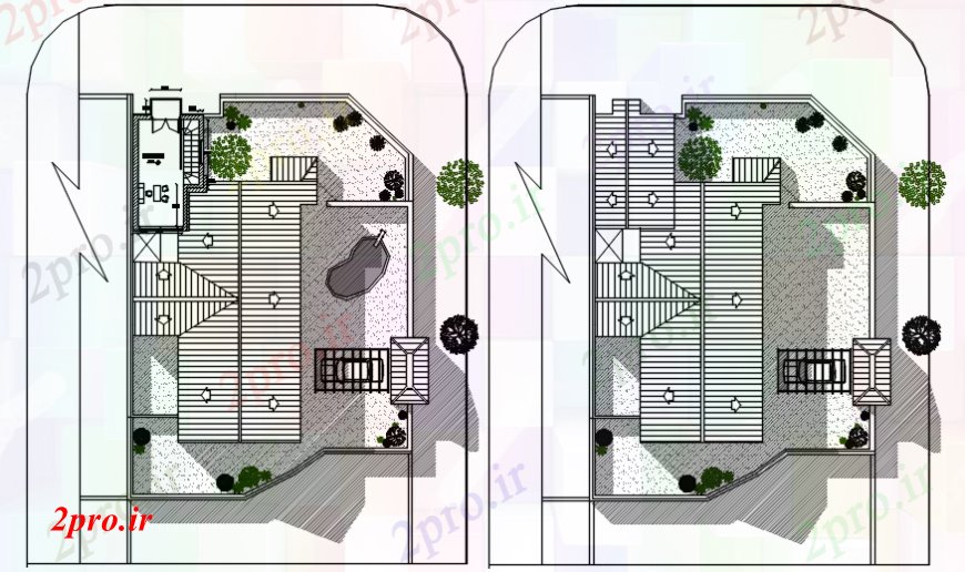 دانلود نقشه مسکونی ، ویلایی ، آپارتمان طرحی سقف یک خانه مسکونی 10 در 17 متر (کد106143)