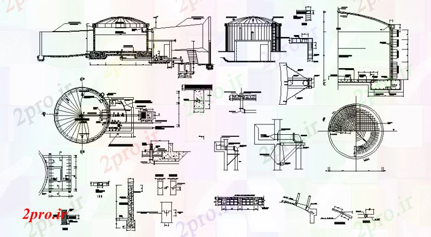 دانلود نقشه جزئیات ساخت و ساز واحد ساخت و ساز طراحی ساختار را با اطلاعات مقطعی  (کد106169)