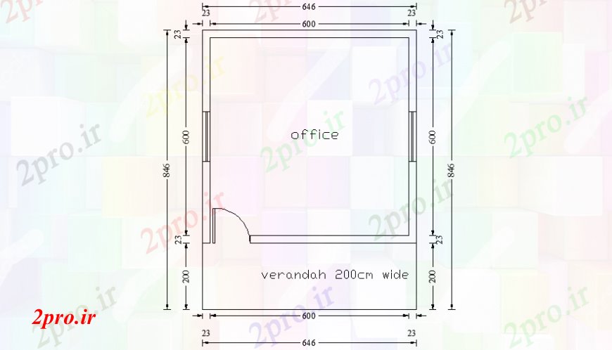 دانلود نقشه ساختمان اداری - تجاری - صنعتی دفتر اتاق طراحی طرحی جزئیات  دو بعدی   (کد106174)