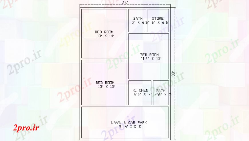 دانلود نقشه مسکونی  ، ویلایی ، آپارتمان  سه BHK طراحی طراحی خانه جزئیات   اتوکد (کد106182)