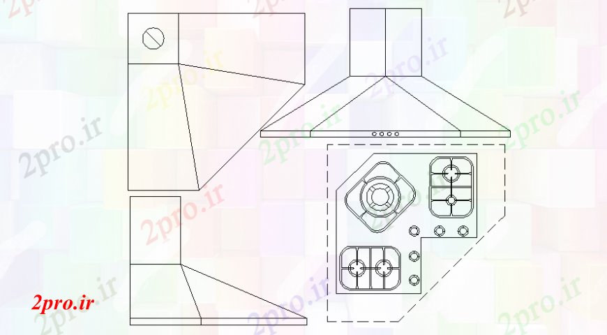 دانلود نقشه طراحی مبلمان آشپزخانه آشپزخانه مبلمان واحد اتوماسیون  اتوکد (کد106193)