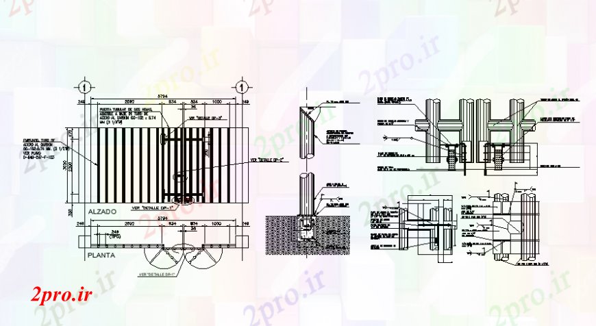 دانلود نقشه جزئیات طراحی در و پنجره  دروازه ورودی طرحی و نما طراحی   اتوکد (کد106214)
