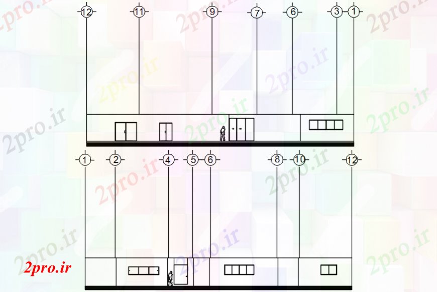 دانلود نقشه مسکونی  ، ویلایی ، آپارتمان   از یک نما ساختمان مسکونی (کد106219)