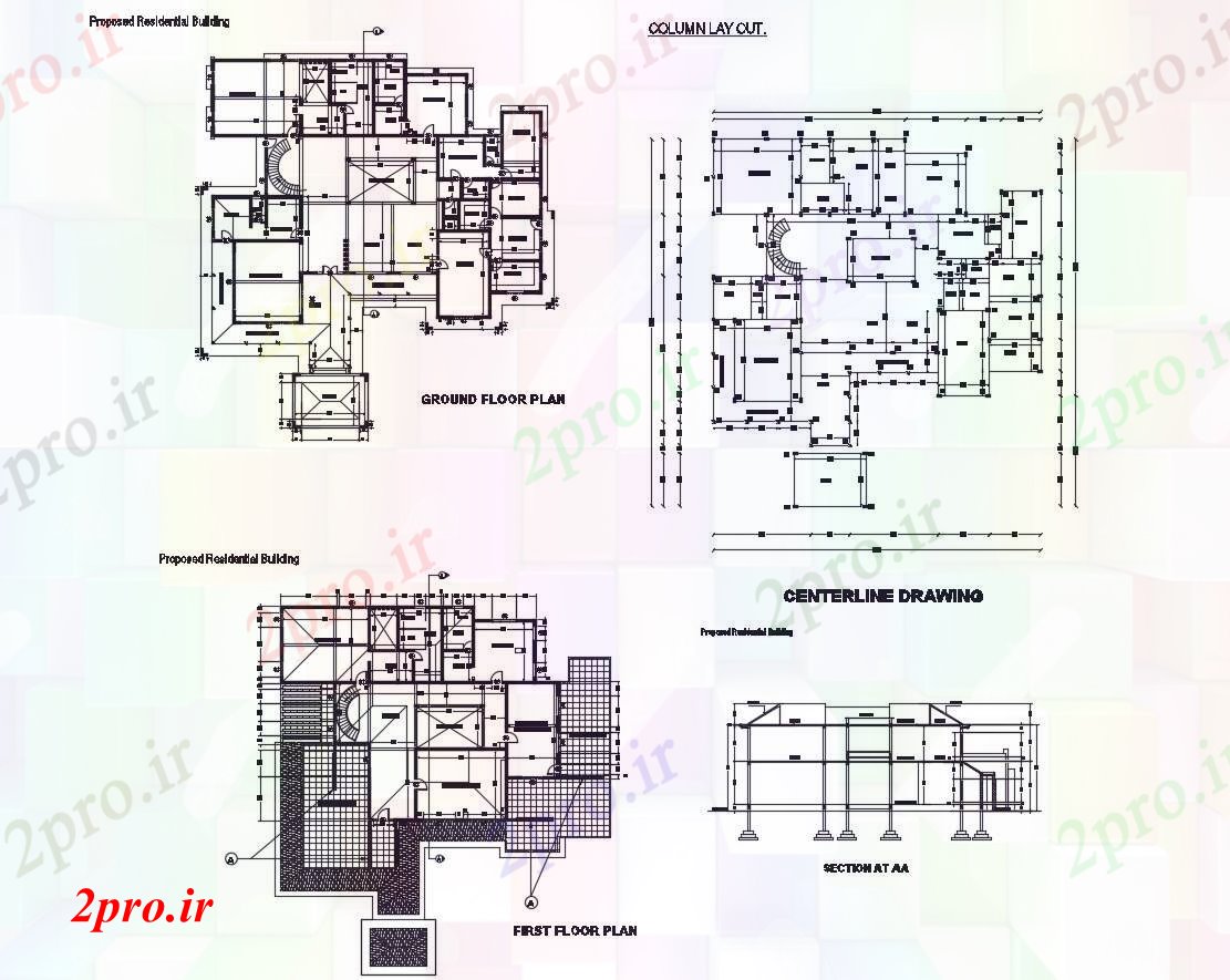 دانلود نقشه مسکونی  ، ویلایی ، آپارتمان   ساختمان های مسکونی (کد106234)