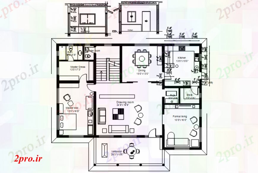 دانلود نقشه مسکونی  ، ویلایی ، آپارتمان  بالا طرحی دیدگاه معماری خانه (کد106243)