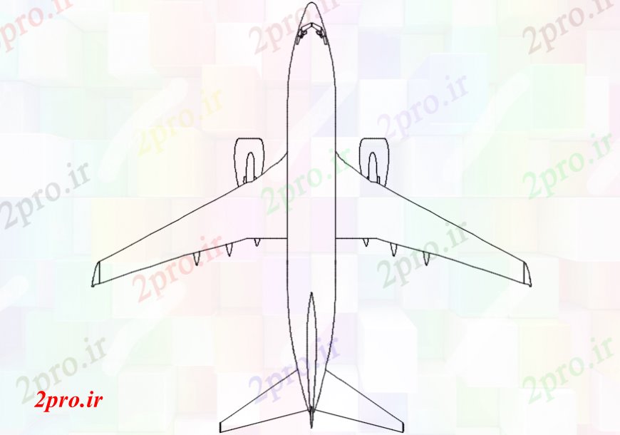 دانلود نقشه بلوک وسایل نقلیه هواپیما تماس  جزئیات بیشتر دو بعدی  (کد106263)