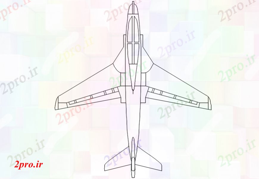 دانلود نقشه بلوک وسایل نقلیه بازگشت  مدل هواپیمای جت (کد106265)